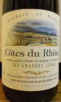 Cotes du Rhone 2005 LES GRANDES SERRES (half)