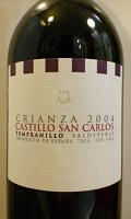 CASTILLO SAN CARLOS TEMPRANILLO CRIANZA 2004