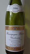 TETE DE CUVEE Bourgogne Blanc Chardonnay 2006